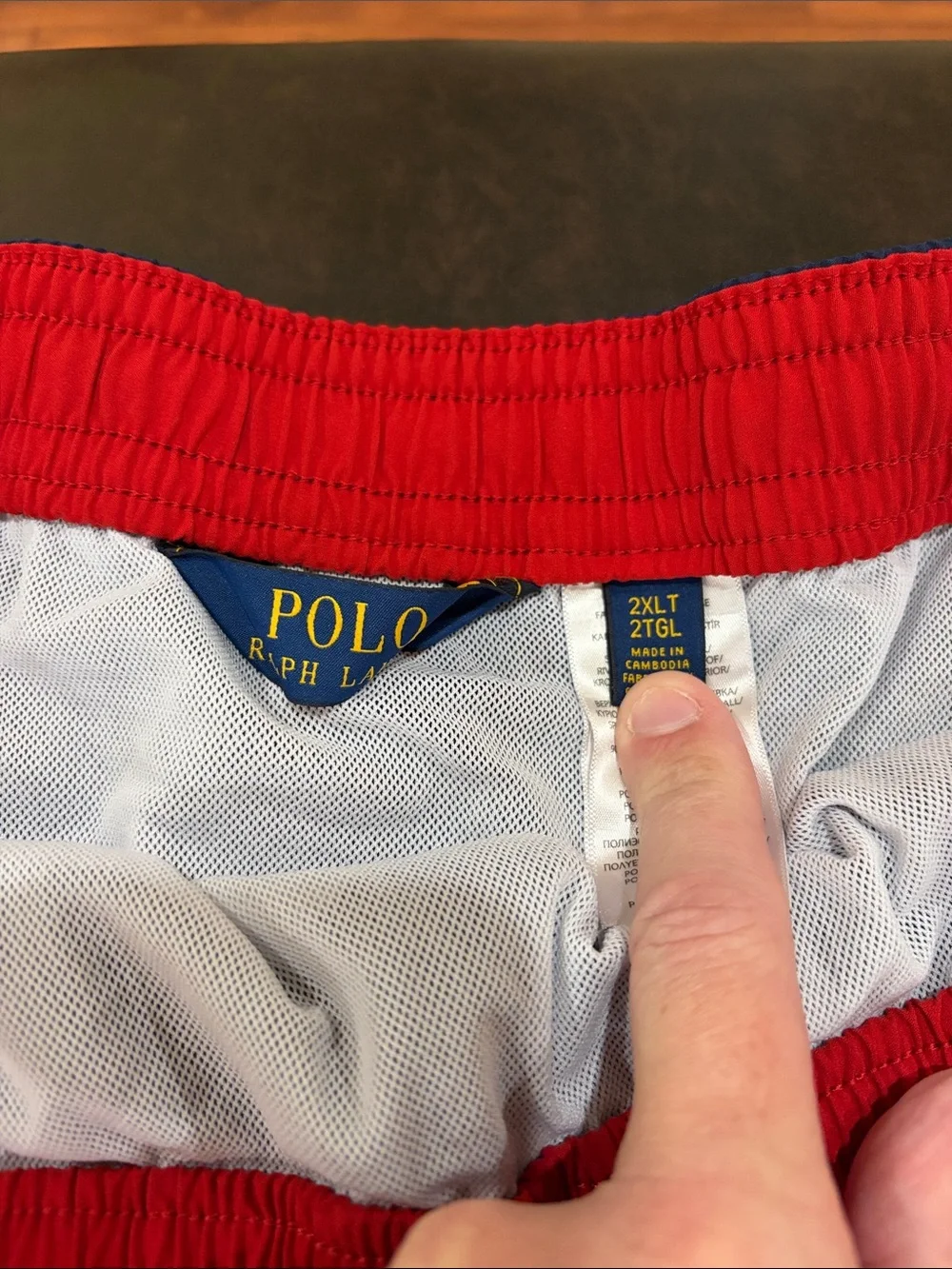 Polo by Ralph Lauren Navy Swim Trunks with White Drawstring and Red Pony
